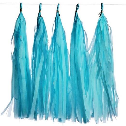 Party Balloons Baby Blue Papper Tassels Garland