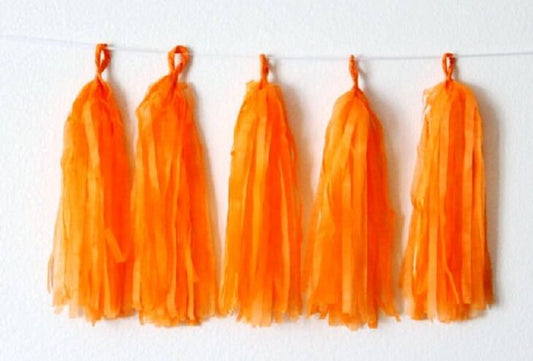 Party Balloons Orange Papper Tassels Garland