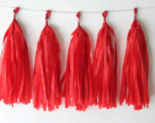 Party Balloons Red Papper Tassels Garland
