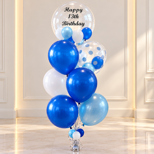Party Helium Balloons Happy 13th Birthday Bouquet