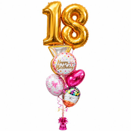 18th BIrthday Girl Balloons Bouquet