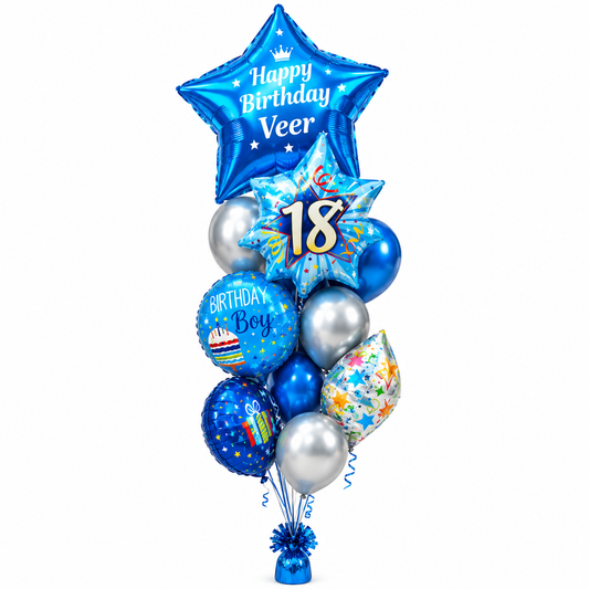 18th Birthday Boy Balloons Bouquet