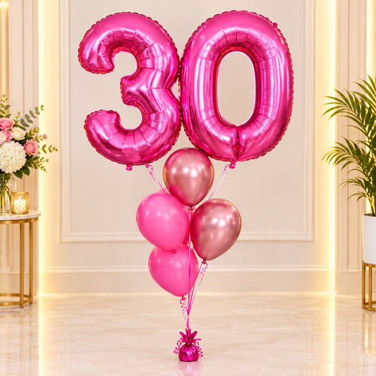 30th Happy Birthday Helium Balloons Bouquet