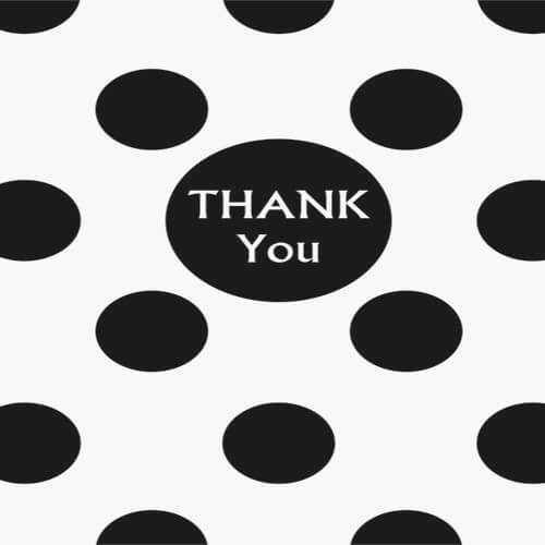 WHITE POLKA DOT THANK YOU CARDS