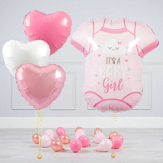 Pink Baby Grow Inflated Balloon Package