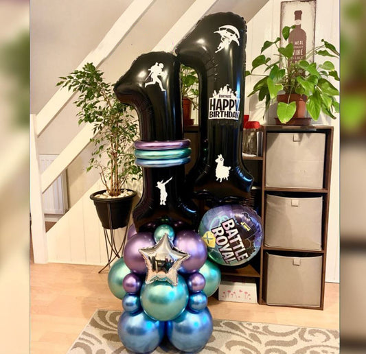 11th Birthday Battle Royal Cluster Balloon Bouquet