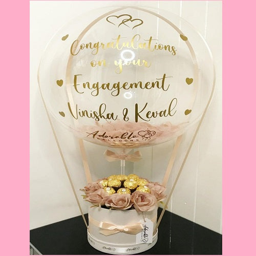 Engagement Balloon Arrangement with ferrero rocher