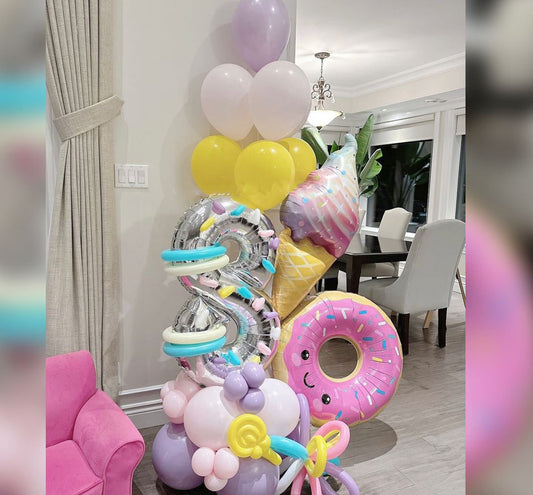 8th Birthday Ice-Cream And Donult Balloon Bouquet