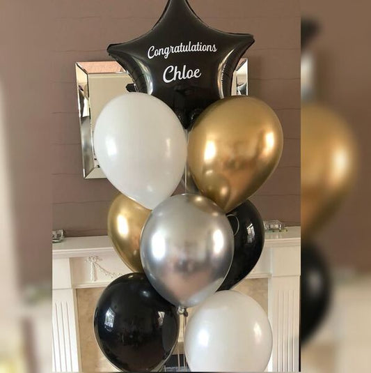 Congratulation Black Star Balloon Bouquet
