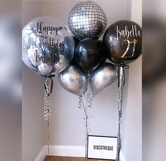 Personalised Bubble Disco Balloon Bouquet