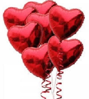 Party Balloon Red Hearts Balloons Bouquet