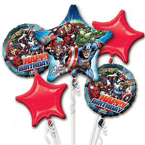 Balloons Party Celebrate FOIL2052 - Iron Man Avengers Happy Birthday Balloon Bouquet - Foil Assortment