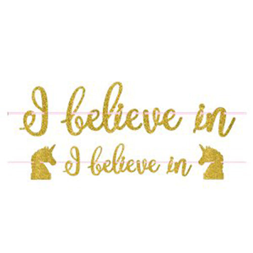 Party Balloon Magulett - Magical Unicorn Party Supplies Magical Unicorn Glitter Letter Banner - 3.65m