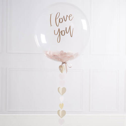 Party Balloons I Love You Bubble With Confetti Balloon