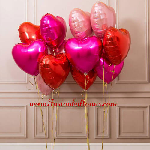 Party Balloons Hearts Foil Balloon Bunch