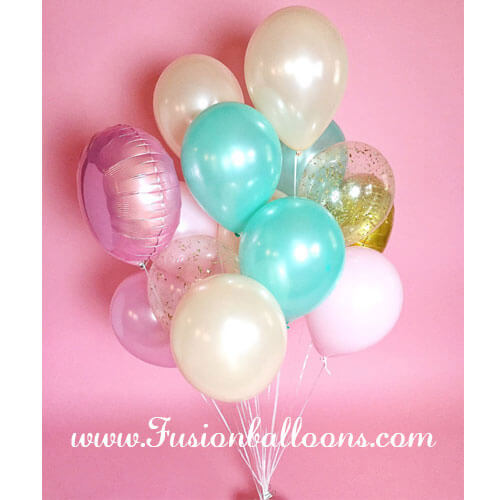 Glitter With Plain Balloons Bunch