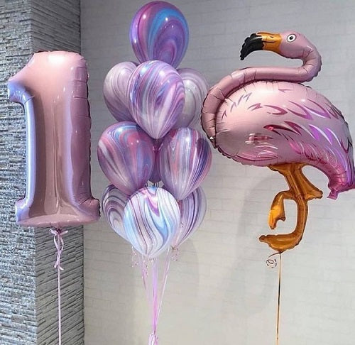 Flamilngo With Marvel Happy 1st Birthday Party Balloons Bouquet