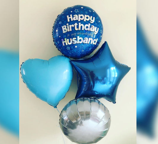 HBD Husband Balloon Bunch
