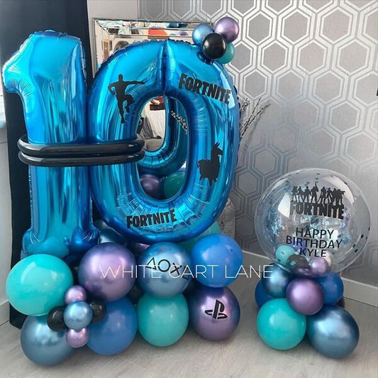 10th Birthday Fortnite Cluster Balloon Bouquet