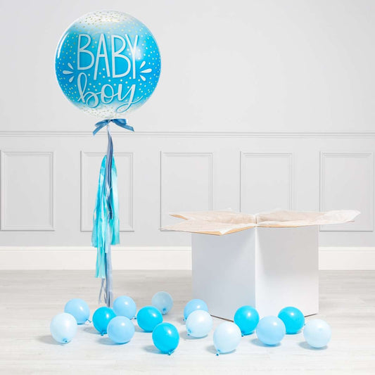New Baby Boy Inflated Bubble Balloon