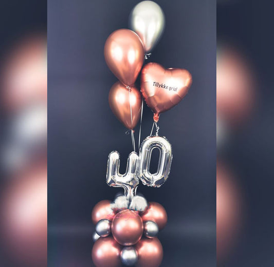 "40" Number & Latex Balloon Bouquet
