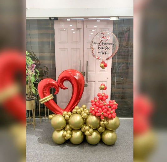 Happy Anniversary Heart & Bubble Balloon Bouquet