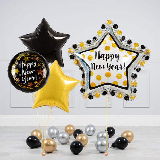 Happy New Year Star Theme Balloon Bouquet