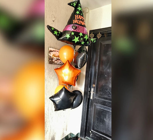 Halloween Hat And Star Balloon Bouquet