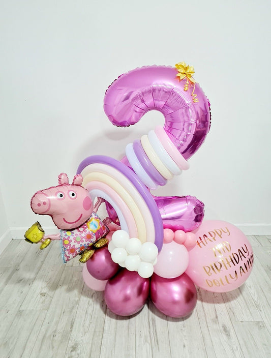 Peppa Pig & Supershape Number Balloon Bouquet