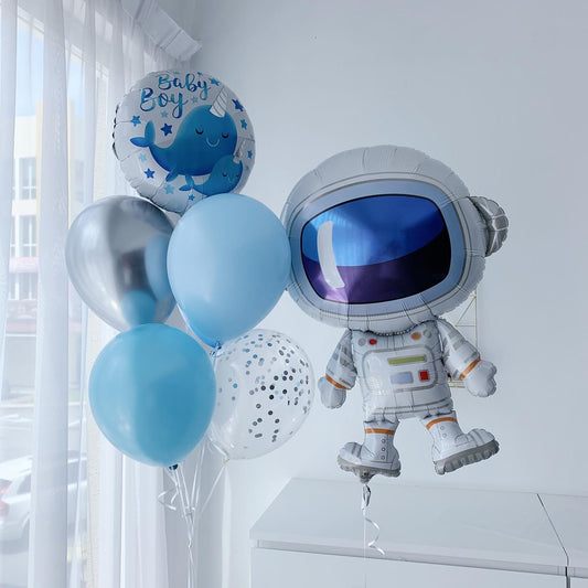 Astronaut Theme Baby Boy Balloon Bouquet