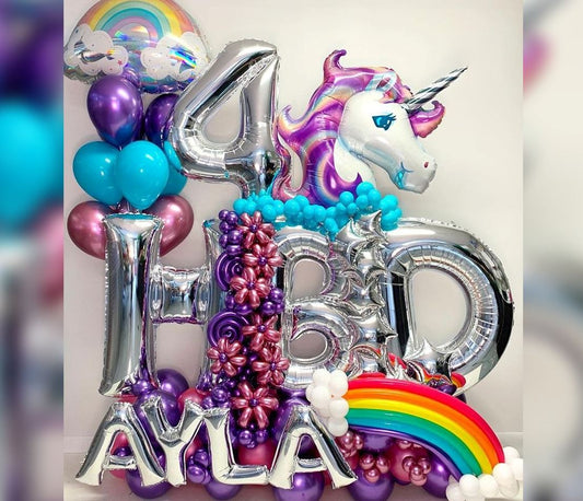 4th Birthday Magical Theme Balloon Bouquet