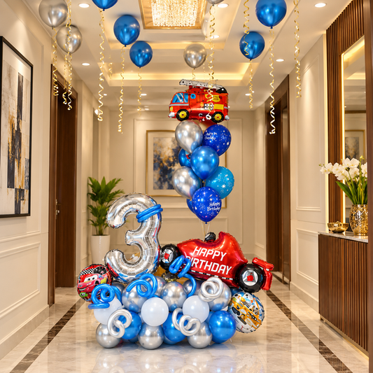 3rd Birthday Boy Balloons Bouquet