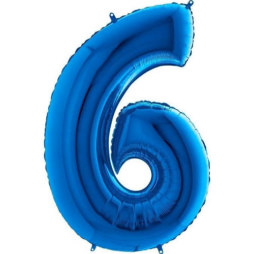 40" Number Blue (6) Foil Balloon 
