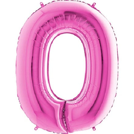 40" Fuxia Number (0) Foil Balloon 