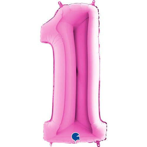 Party Balloon 40" Fuxia Number (1) Foil Balloon 