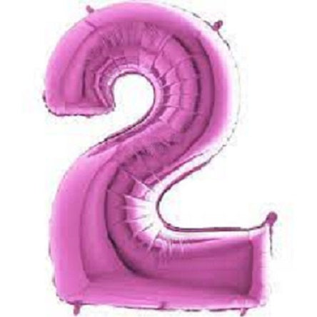 40" fuxia Number (2) Foil Balloon 