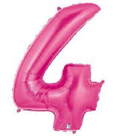 40" Fuxia Number (4) Foil Balloon 