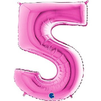 40" Fuxia Number (5) Foil Balloon 