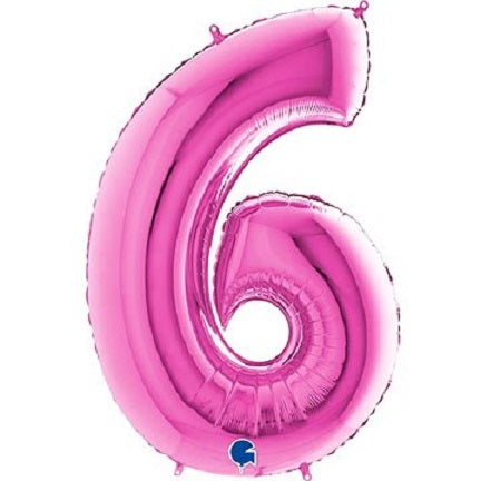 40" Fuxia Number (6) Foil Balloon 