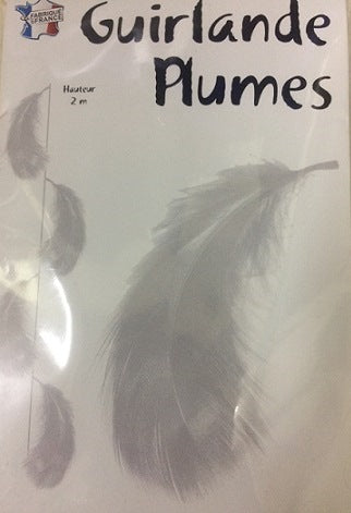 Party Balloon White Feathers Bunting 2 Meter