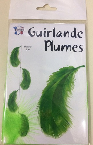 Lime Green Feathers Bunting 2M