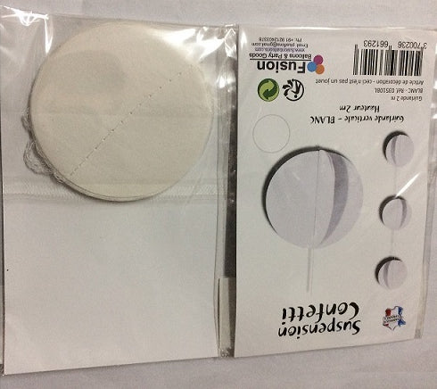 Party Balloon White Round Paper Garland - 2M  