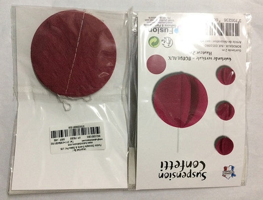 Maroon Round Paper Garland - 2M  