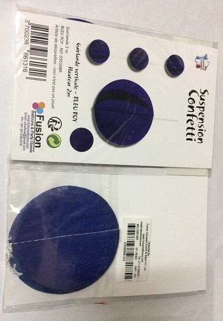 Party Balloon Dark Blue Round Paper Garland - 2M  
