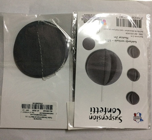 Party Balloon Grey Round Paper Garland - 2M  