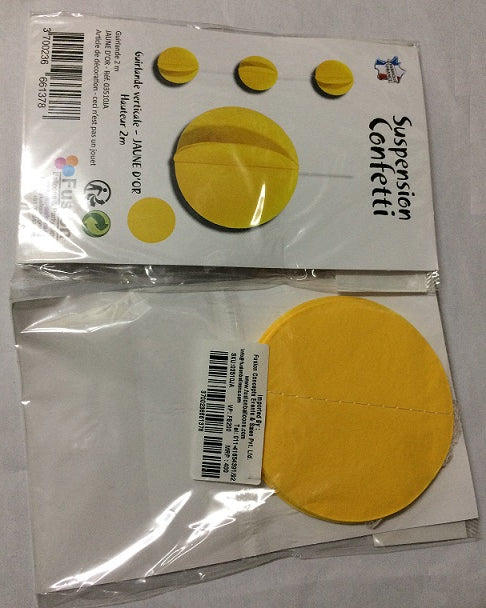 Party Balloons Bright Yellow Round Paper Garland