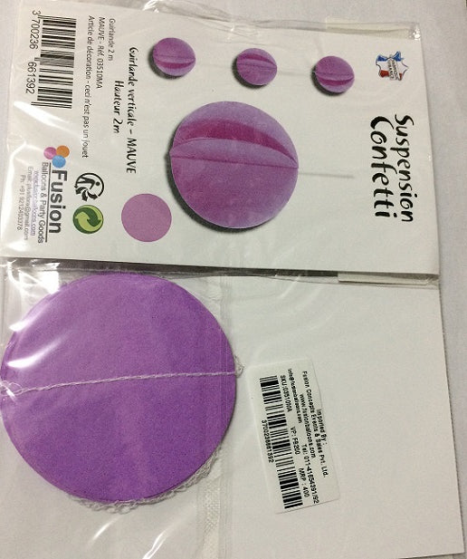 Party Balloon Lilac Round Paper Garland - 2M  