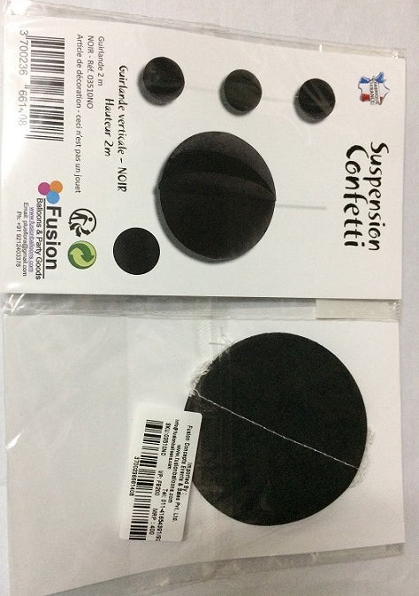 Party Balloon Black Round Paper Garland - 2M  