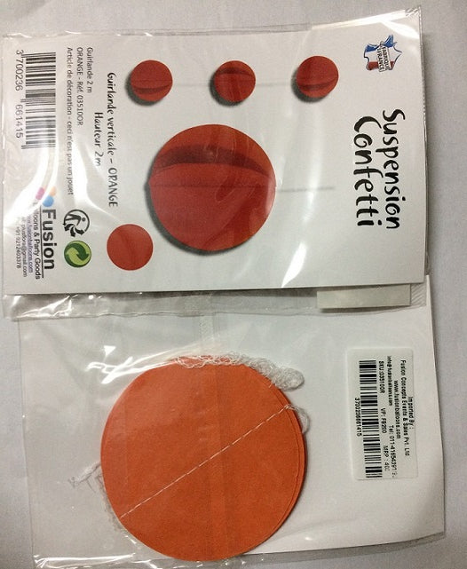 Party Balloons Orange Round Paper Garland - 2M  