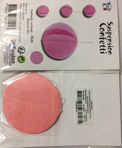 Party Balloons Baby Pink Round Paper Garland